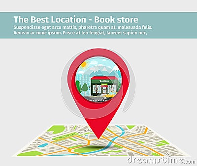 The best location book store Vector Illustration