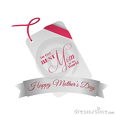 Best mom in the world happy mothers day celebration Vector Illustration