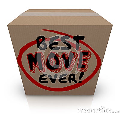 Best Move Ever Packing Cardboard Box Moving New Home Stock Photo