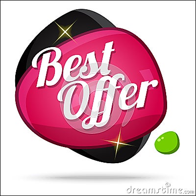 Best Offer Colorful Offer Glossy Shiny Vector Icon Button Vector Illustration