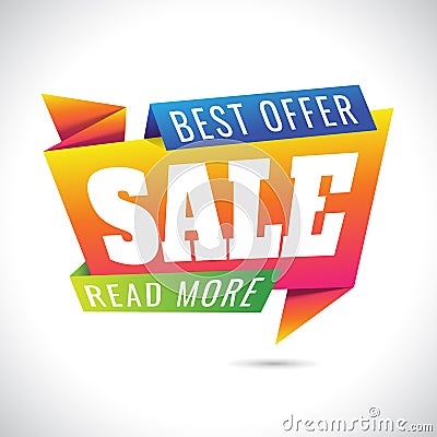 Best offer read more Sale Banner Design on white background. sal Vector Illustration