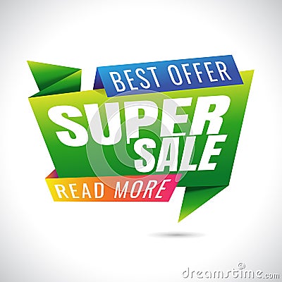 best offer read more super Sale Banner Design on white background. sale. Discount . Vector Vector Illustration