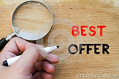 Best offer text concept Stock Photo