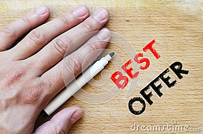 Best offer text concept Stock Photo