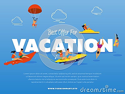 Best offer for vacation banner Vector Illustration