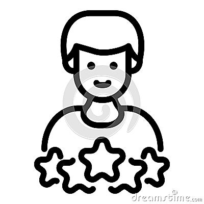 Best office manager icon, outline style Vector Illustration