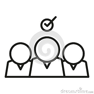 Best office team icon outline vector. Human work Vector Illustration