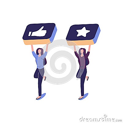 best performance, highest rating, vote, score five points. people leave feedback and comments that successful work is the highest Vector Illustration