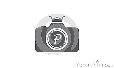 Best Photography Service Letter P Vector Illustration