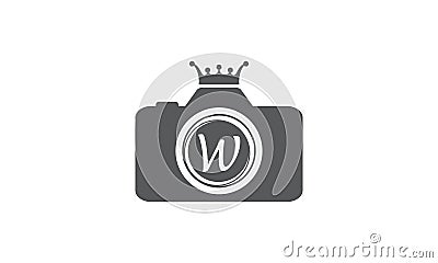 Best Photography Service Letter W Vector Illustration