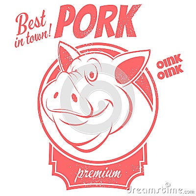 Best pork sign Vector Illustration