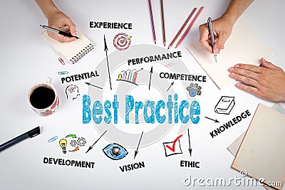 Best Practice. The meeting at the white office table Stock Photo