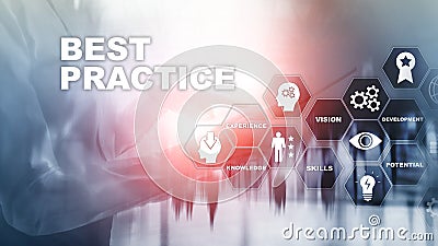 Best practice on virtual screen. Business, Technology, Internet and network concept. Business banner Stock Photo