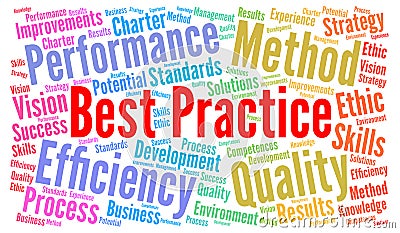 Best Practice word cloud Cartoon Illustration