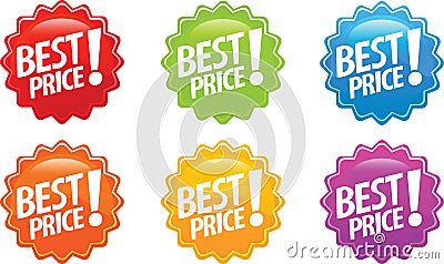 Best price glossy sticker Vector Illustration