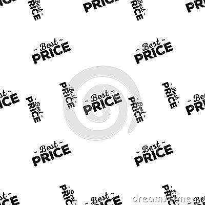 Best Price Seamless Pattern. Black Stamp. Vector Illustration