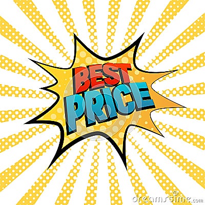 Best Prise star bubble comic style vector illustration Vector Illustration