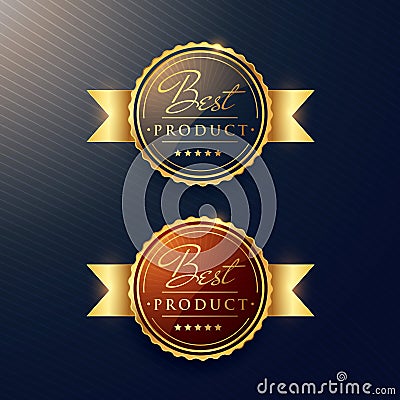 Best product luxury golden label set of two badges Vector Illustration