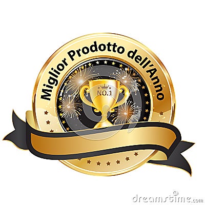 The best product of the year - Italian award ribbon Vector Illustration