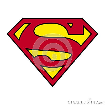 Superman logo isolated - PNG Cartoon Illustration