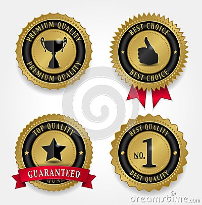 Best Quality Labels - Golden Vector Illustration