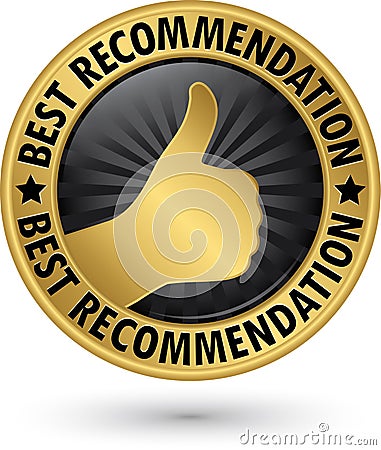 Best recommendation golden label, vector illustration Vector Illustration