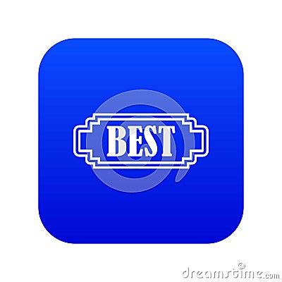 Best rectangle label icon digital blue Vector Illustration