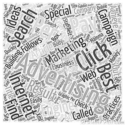 Best Result For Pay Per Click Advertising Search Engine Advertising Internet word cloud concept background Stock Photo