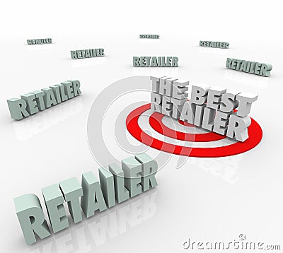 The Best Retailer Seller Products Targeted Word Store Outlet Stock Photo