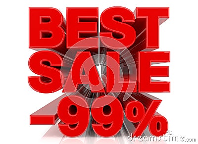 BEST SALE -99% word collection EXPLANATION word isolated on white background 3d renderingon white background 3d rendering Stock Photo
