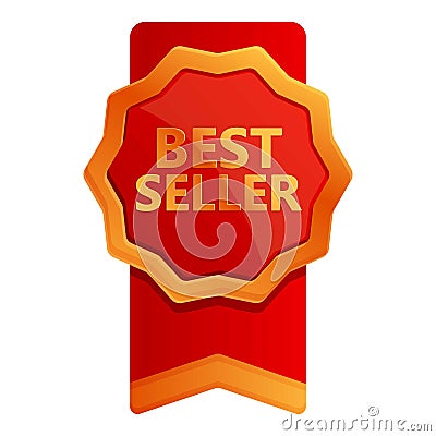 Best seller first icon, cartoon style Vector Illustration