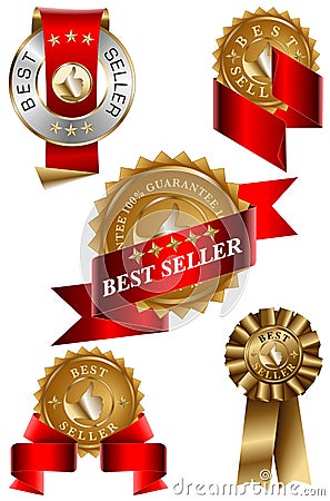 Best Seller Label set Vector Illustration