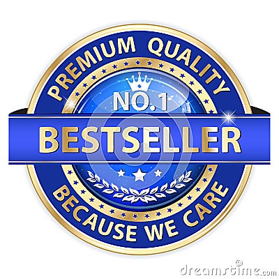 Best seller, Premium quality, because we care - luxurious icon Stock Photo