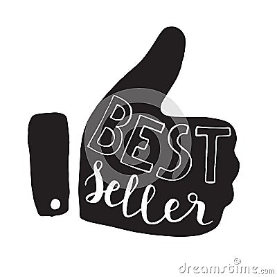 Best seller - quote in a tumb up Vector Illustration