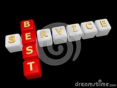 Best service cross word Stock Photo