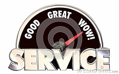 Best Service Top Rated Company Business Speedometer Words Stock Photo