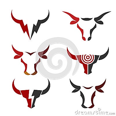 Best simple Bull head vector logo Vector Illustration