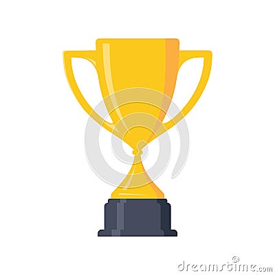 Best simple champion cup winner trophy award and victory design element Vector Illustration