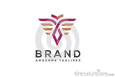 Best simple Vector wings logo Vector Illustration