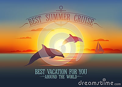 Best summer cruise design Vector Illustration