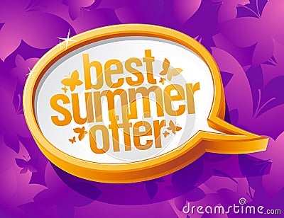 Best summer offer speech bubble vector banner Vector Illustration