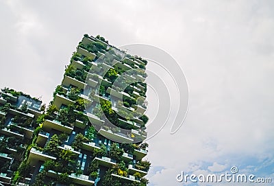 Best Tall Building Worldwide and fast clouds Stock Photo