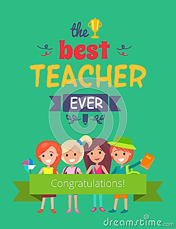 Best Teacher Ever Promo Vector Illustration Vector Illustration