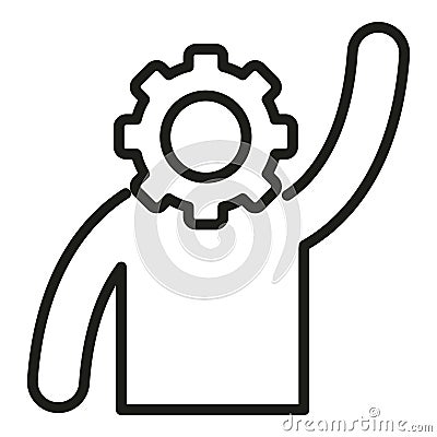 Best tech realization icon outline vector. Goal vision Stock Photo
