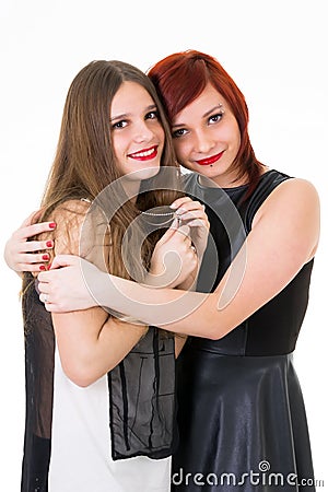 Best teenage girlfriends Stock Photo