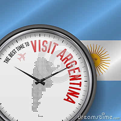 The Best Time to Visit Argentina. Flight, Tour to Argentina. Vector Illustration Vector Illustration