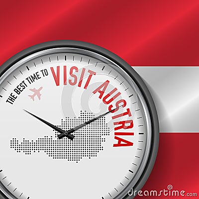 The Best Time to Visit Austria. Flight, Tour to Austria. Vector Illustration Vector Illustration