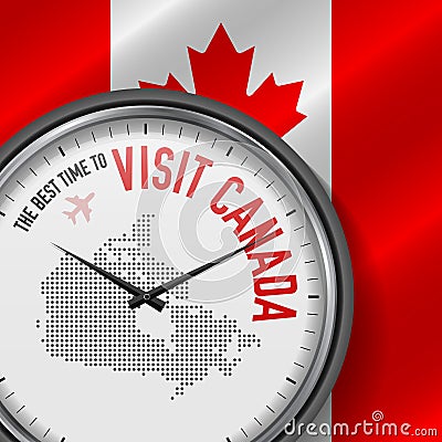 The Best Time to Visit Canada. Flight, Tour to Canada. Vector Illustration Vector Illustration