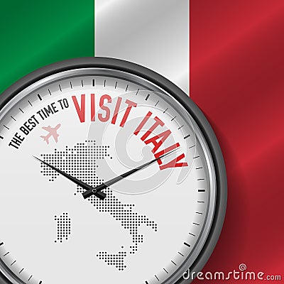 The Best Time to Visit Italy. Flight, Tour to Italy. Vector Illustration Vector Illustration