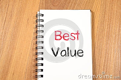 Best value concept on notebook Stock Photo